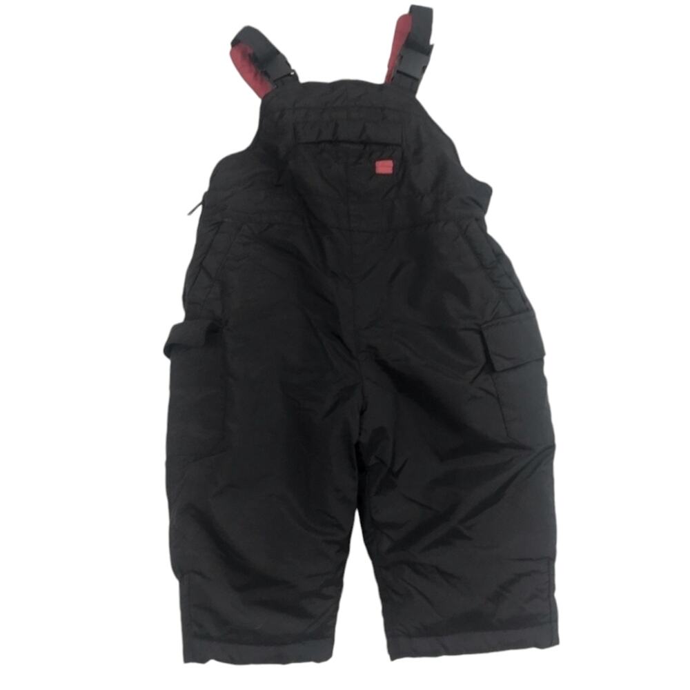 Toddler Black Snow Bibs Size 18 Months